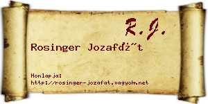 Rosinger Jozafát névjegykártya
